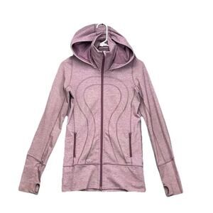 Lululemon Stride Jacket II Hooded Sz 4 Heathered Black Cherry Athleisure Outdoor